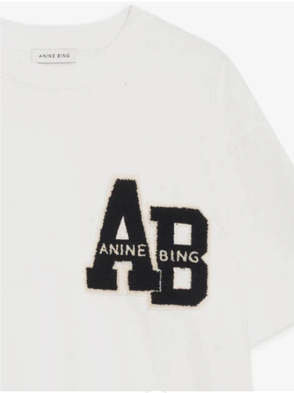 NWT ANINE BING Lili Letterman Tee in Off White SIZE X-SMALL - Picture 3 of 9